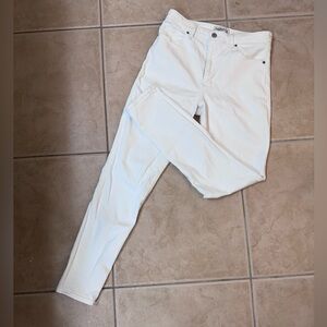 Abercrombie and Fitch High Rise Super Skinny White Jeans